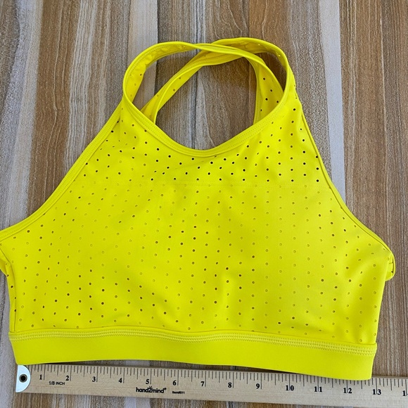 BuffBunny Allure Laser Cut Sports Bra High Impact Size M Removible Padded Yellow - Picture 8 of 9